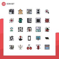 25 iconos creativos signos y símbolos modernos de dispositivos de productos web de altavoces de búsqueda elementos de diseño vectorial editables vector