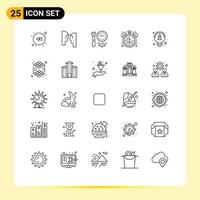 Line Pack of 25 Universal Symbols of creative discount options cyber discount Editable Vector Design Elements