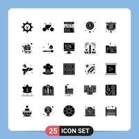 Stock Vector Icon Pack of 25 Line Signs and Symbols for presentation science connection laboratory biology Editable Vector Design Elements