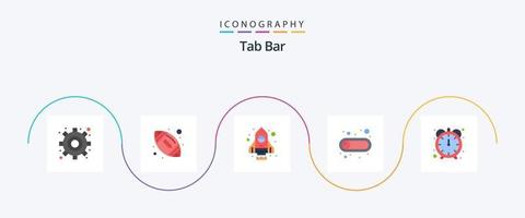 Tab Bar Flat 5 Icon Pack Including . stopwatch. startup. productivity. toggle vector