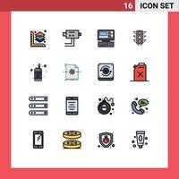 16 Creative Icons Modern Signs and Symbols of document flame system fire light Editable Creative Vector Design Elements