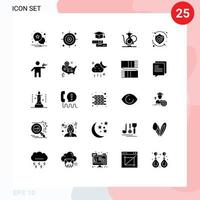 Set of 25 Modern UI Icons Symbols Signs for security protect education religion islam Editable Vector Design Elements