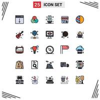 paquete de iconos de vector de stock de 25 signos y símbolos de línea para elementos de diseño de vector editables de venta de compras de electricidad de tienda de fotos