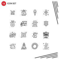 16 Thematic Vector Outlines and Editable Symbols of olympic light french lantern chinese Editable Vector Design Elements