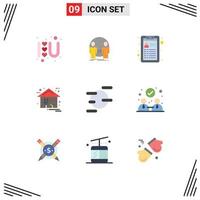 Universal Icon Symbols Group of 9 Modern Flat Colors of science home duplicate greenhouse eco Editable Vector Design Elements