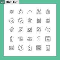 Stock Vector Icon Pack of 25 Line Signs and Symbols for security edit manat nib write Editable Vector Design Elements