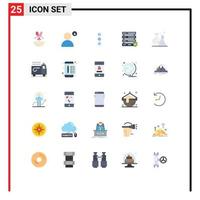 25 iconos creativos, signos y símbolos modernos de ciencia, matraz, aplicación, tubo, seguridad, elementos de diseño vectorial editables vector