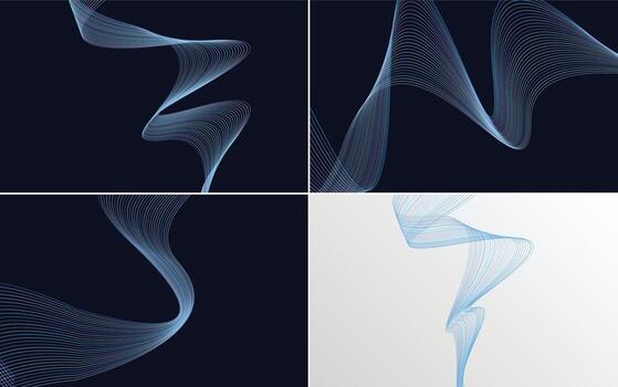 Collection of geometric minimal lines pattern set vector