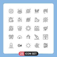 Modern Set of 25 Lines Pictograph of business interface black hole airdrop garden Editable Vector Design Elements