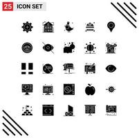 Set of 25 Vector Solid Glyphs on Grid for industrial helmet hard hat home hard cap sparrow Editable Vector Design Elements