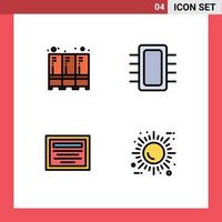 Stock Vector Icon Pack of 4 Line Signs and Symbols for security education storage devices note Editable Vector Design Elements