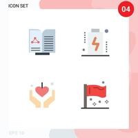 4 Universal Flat Icons Set for Web and Mobile Applications medical love book devices mother Editable Vector Design Elements