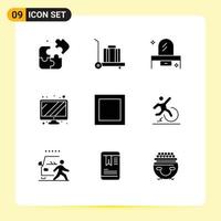 Set of 9 Modern UI Icons Symbols Signs for comfort business dresser maximize device Editable Vector Design Elements