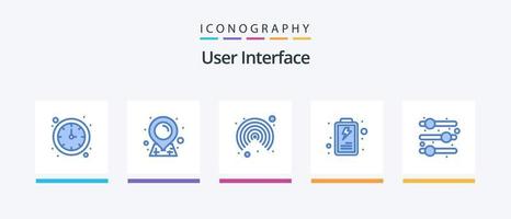 User Interface Blue 5 Icon Pack Including . user. adjust. Creative Icons Design vector