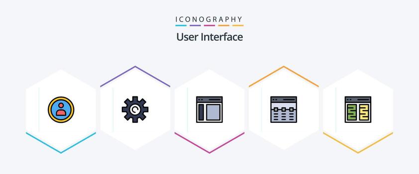 User Interface 25 FilledLine icon pack including interface. hero. communication. header. user vector