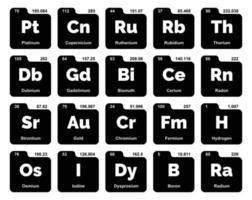 20 Preiodic table of the elements Icon Pack Design vector