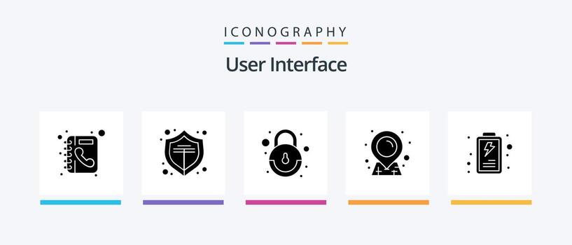 paquete de iconos de glifo 5 de interfaz de usuario que incluye . usuario. cerrar. interfaz. pegajoso. diseño de iconos creativos vector