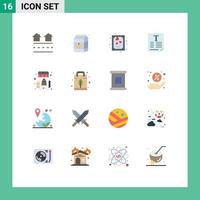 Set of 16 Modern UI Icons Symbols Signs for marketplace poster milk text valentines Editable Pack of Creative Vector Design Elements