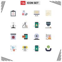 Flat Color Pack of 16 Universal Symbols of things iot hardware internet pertinent Editable Pack of Creative Vector Design Elements