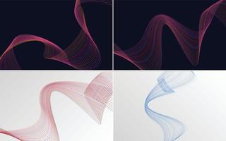 Wave curve abstract vector backgrounds for high-quality presentations. flyers. and brochures