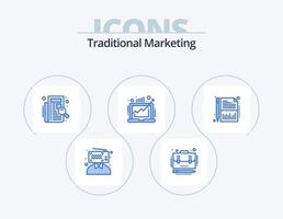 Traditional Marketing Blue Icon Pack 5 Icon Design. profit. grow. check. demand. registration vector