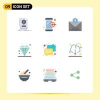 Universal Icon Symbols Group of 9 Modern Flat Colors of communication holiday ecommerce event celebration Editable Vector Design Elements