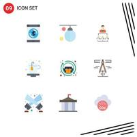 9 User Interface Flat Color Pack of modern Signs and Symbols of casual drink training cup leadership Editable Vector Design Elements