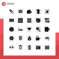 25 Universal Solid Glyphs Set for Web and Mobile Applications medications drugs files capsule man Editable Vector Design Elements