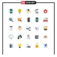 Universal Icon Symbols Group of 25 Modern Flat Colors of diet message nacklace mail dialog Editable Vector Design Elements