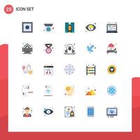 Group of 25 Modern Flat Colors Set for building programming business laptop views Editable Vector Design Elements