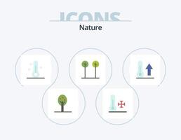 paquete de iconos planos de naturaleza 5 diseño de iconos. . clima. hojas. termómetro. meteorología vector