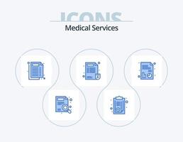 servicios médicos blue icon pack 5 diseño de iconos. gráfico. médico. médico. informe. hospital vector