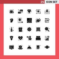 Set of 25 Modern UI Icons Symbols Signs for rocket setting message web design jewelry Editable Vector Design Elements