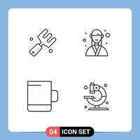 4 Creative Icons Modern Signs and Symbols of agriculture cup fork manager lab Editable Vector Design Elements