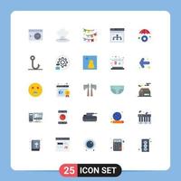 Set of 25 Modern UI Icons Symbols Signs for website page cook internet party Editable Vector Design Elements