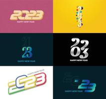 Big Set of 2023 Happy New Year logo text design 2023 number design template vector