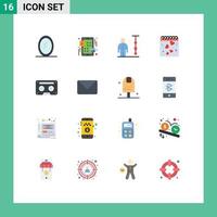 paquete de iconos de vector de stock de 16 signos y símbolos de línea para administración corporativa analógica de cinta de audio paquete editable de corazón romántico de elementos de diseño de vector creativo