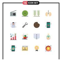 Stock Vector Icon Pack of 16 Line Signs and Symbols for creative checklist food healthcare breathe Editable Pack of Creative Vector Design Elements