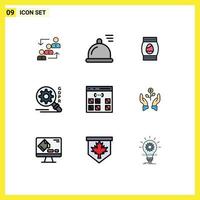 9 Creative Icons Modern Signs and Symbols of app search dish gdpr easter Editable Vector Design Elements