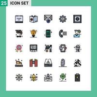 Universal Icon Symbols Group of 25 Modern Filled line Flat Colors of box profile mixture controls write Editable Vector Design Elements