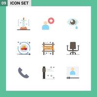 Universal Icon Symbols Group of 9 Modern Flat Colors of motel virtual eye interactive environment Editable Vector Design Elements