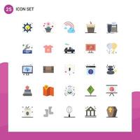 Universal Icon Symbols Group of 25 Modern Flat Colors of fax food cloud done rain Editable Vector Design Elements