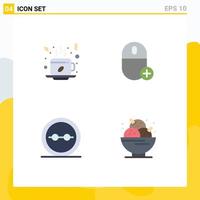 Set of 4 Vector Flat Icons on Grid for winter hardware drink computers frame Editable Vector Design Elements