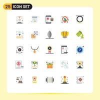 25 Universal Flat Colors Set for Web and Mobile Applications necklace clothing report accessories location Editable Vector Design Elements