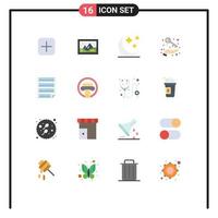 Modern Set of 16 Flat Colors Pictograph of document wealth crescent keys hand Editable Pack of Creative Vector Design Elements