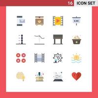 Universal Icon Symbols Group of 16 Modern Flat Colors of auto presentation media education stream Editable Pack of Creative Vector Design Elements