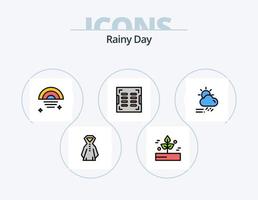 Rainy Line Filled Icon Pack 5 Icon Design. mobile. drain. floor. construction. wet vector