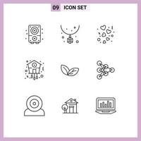 conjunto de 9 iconos de interfaz de usuario modernos símbolos signos para la hora del día reloj boda elementos de diseño vectorial editables vector