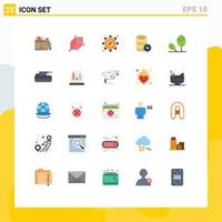 Universal Icon Symbols Group of 25 Modern Flat Colors of eco watch setting web security Editable Vector Design Elements