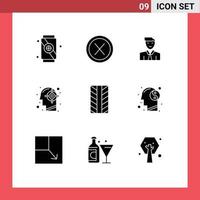 9 Creative Icons Modern Signs and Symbols of success human man head avatar Editable Vector Design Elements